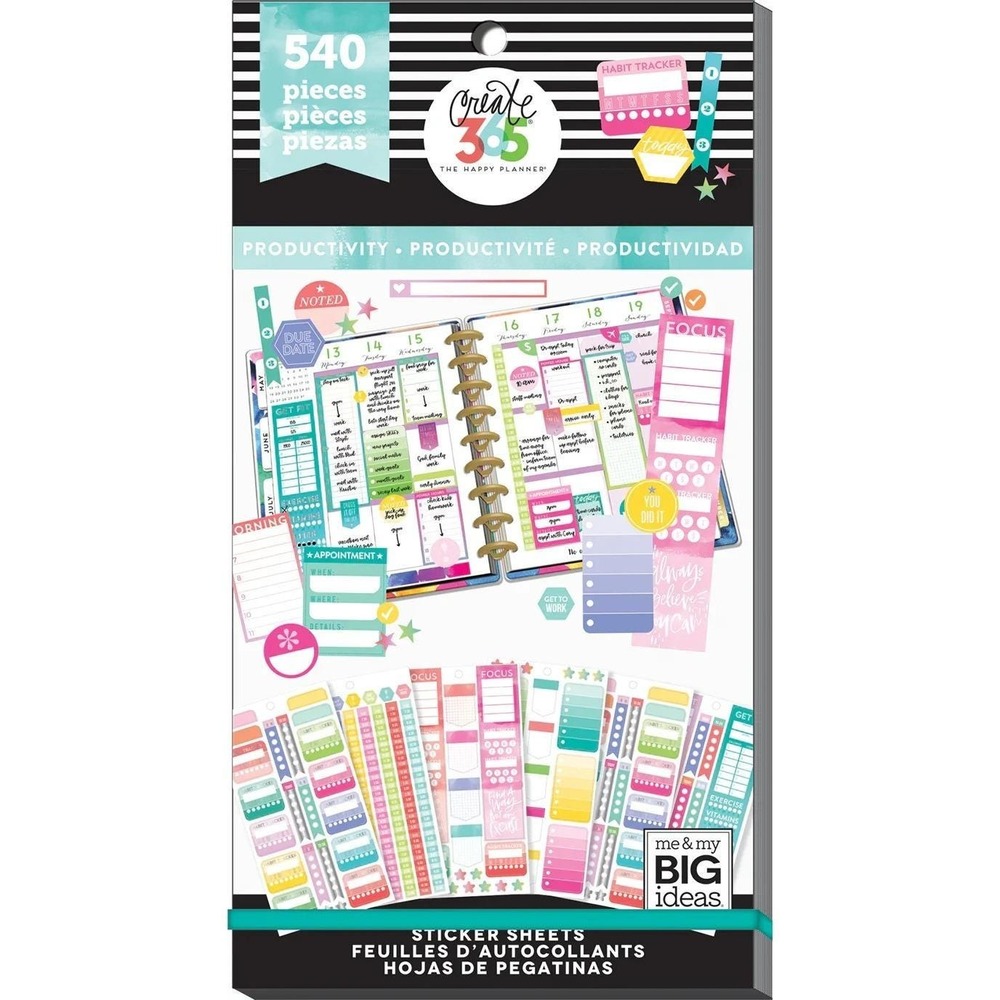 The Happy Planner Create 365 Productivity‎ Sticker Sheets Sticker Book 540 Pcs